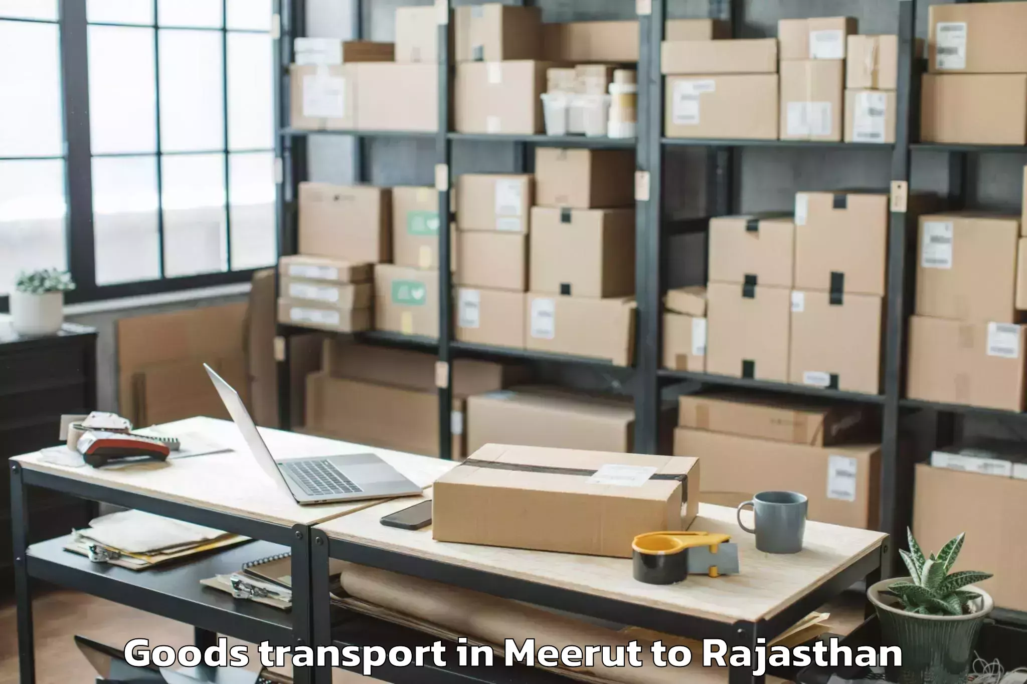 Top Meerut to Kapasan Goods Transport Available